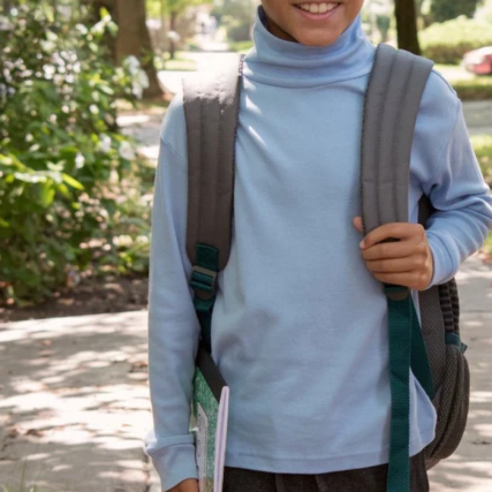 Leveret cotton classic turtleneck, blue